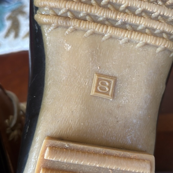 Jack Rogers Chloe Duck Classic Rain Boots Lace Up Leather Rubber Waterproof - Picture 14 of 15